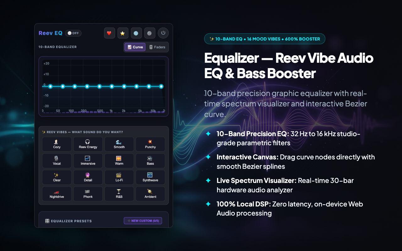 Reev EQ Vibe Engine Dark Interface Showcase